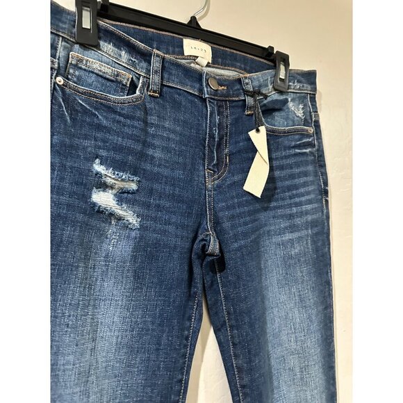 id:23 Distressed High Rise Skinny Jeans size 27 NWT - Picture 3 of 7